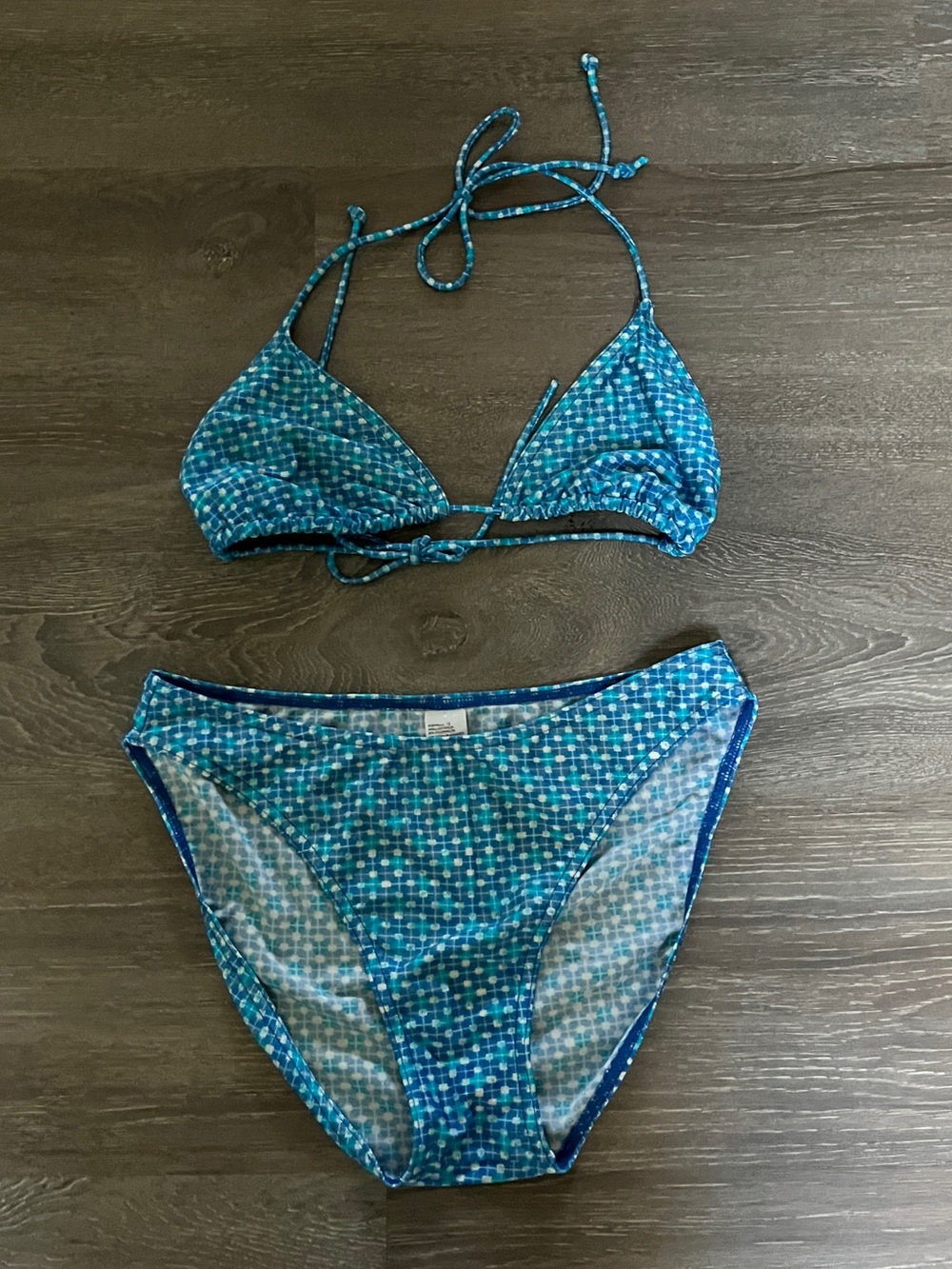 Islander Blue Mosaic Print bikini size 12